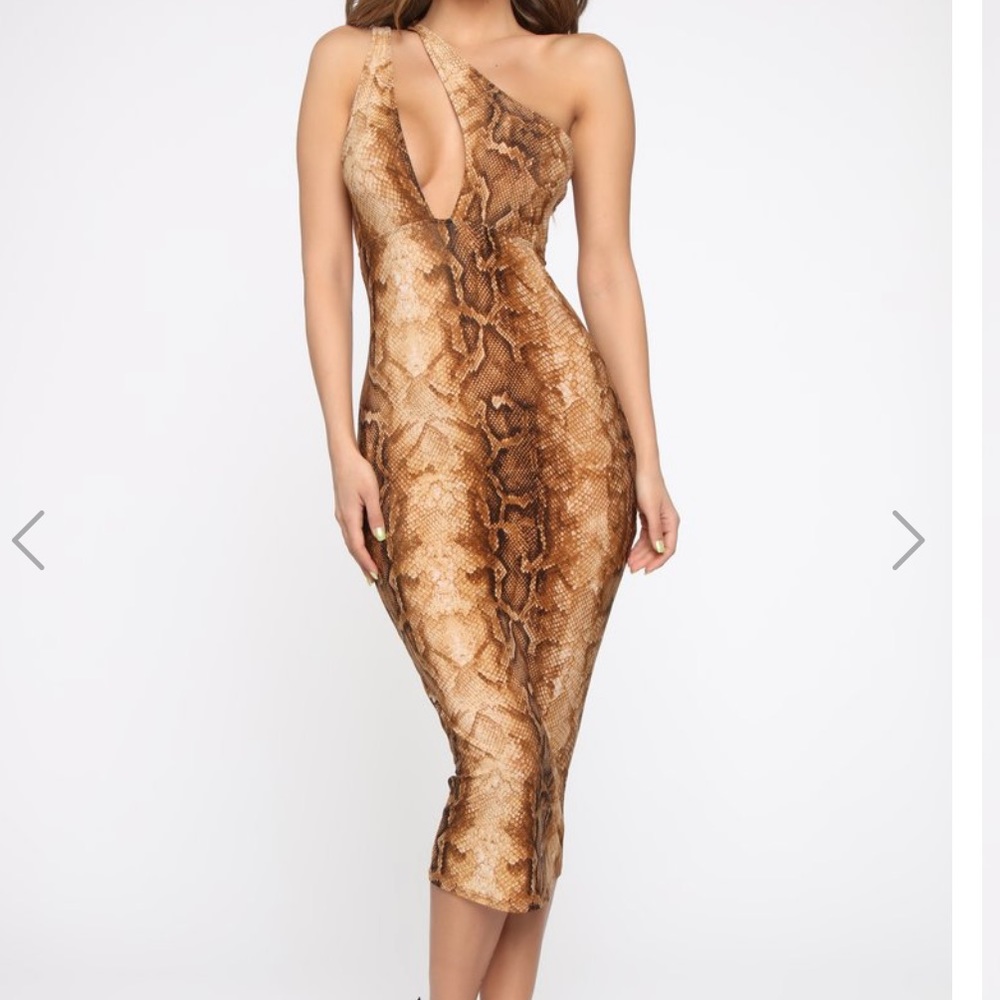 Acting Sneaky Snakeprint Midi Dress NWT!